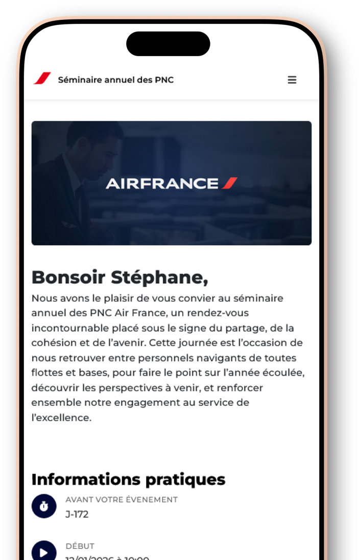 Tableau de bord participant
